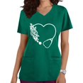 thumbnail image 1 of Hauts d'Été Grande Taille pour Femmes, Mode, Manches Courtes, Col en V, Uniformes de Travail, Blouse à Poche Imprimée, T-Shirt Col en V pour Femmes en Liquidation, 1 of 4