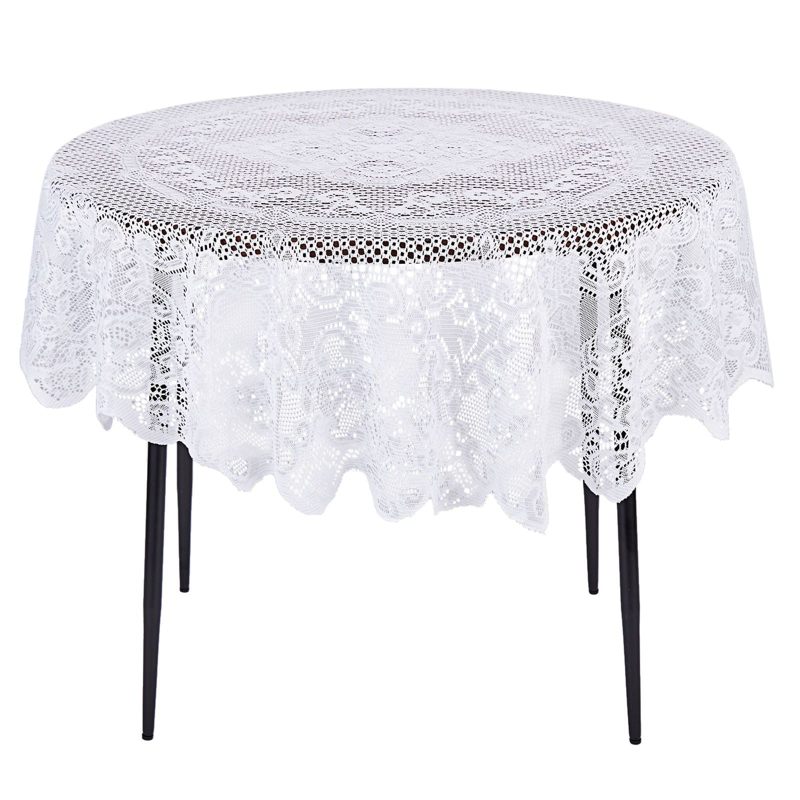 Embroidered Lace Tablecloth Floral Table Runner Doily Wedding Party Satin Decor 