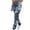 A-Blue804, variant on XIAOCHA Womens Patchwork Denim Stacked Pants Drawstring Waist Trousers Stretchy Patchwork Streetwear Slacks