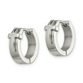 thumbnail image 2 of Polished Stainless Steel Cross Hoop Earrings for Women Men Modern Silver Tone Smooth Finish Lightweight Curved Design Comfort Fit Minimalist Style for Everyday or Special Occasion Wear, 2 of 6
