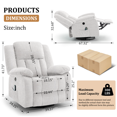 thumbnail image 3 of Korser Massage Swivel Rocker Recliner Chair with USB Ports Chenille for Living Room,Beige, 3 of 8