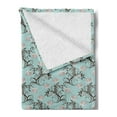 thumbnail image 2 of Victorian Soft Flannel Fleece Throw Blanket, Floral Composition with Vintage Inspirations Abstract Swirled Stalks, Cozy Plush for Indoor and Outdoor Use, 50" x 70", Seafoam Brown White, by Ambesonne, 2 of 5