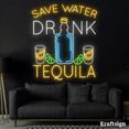 thumbnail image 4 of Craftnamesign Save Water Drink Tequila Neon Sign, Bar Decor, Bar LED Light, 4 of 4