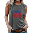 thumbnail image 2 of GaThRRgYP Plus Size Tops for Women,Womens Sleeveless Tank Tops,Women's Independence Day Printed Round-neck Tank Tops Loose Tops Gray XXL, 2 of 4