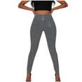 thumbnail image 4 of Leggings for Women Lightweight Casual High Waisted Tummy Control Gym Yoga Pants Summer Trousers Gray S, 4 of 8