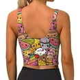 thumbnail image 3 of Haiem Fruit-Flavored Ice-Cream Pattern Womens Sports Bra - U Neck Padded Low Impact Yoga Bra Workout Crop Top Gym Moisture-Wicking Workout Vest -X-Large, 3 of 9
