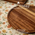 thumbnail image 7 of Siloon 10 Inch Round Wooden Decorative Serving Tray for Coffee Table and Home Decor, Round Wood Tray for Table Centerpiece, Small Candle Tray, Acacia, Appetizer Charcuterie Board, 7 of 7