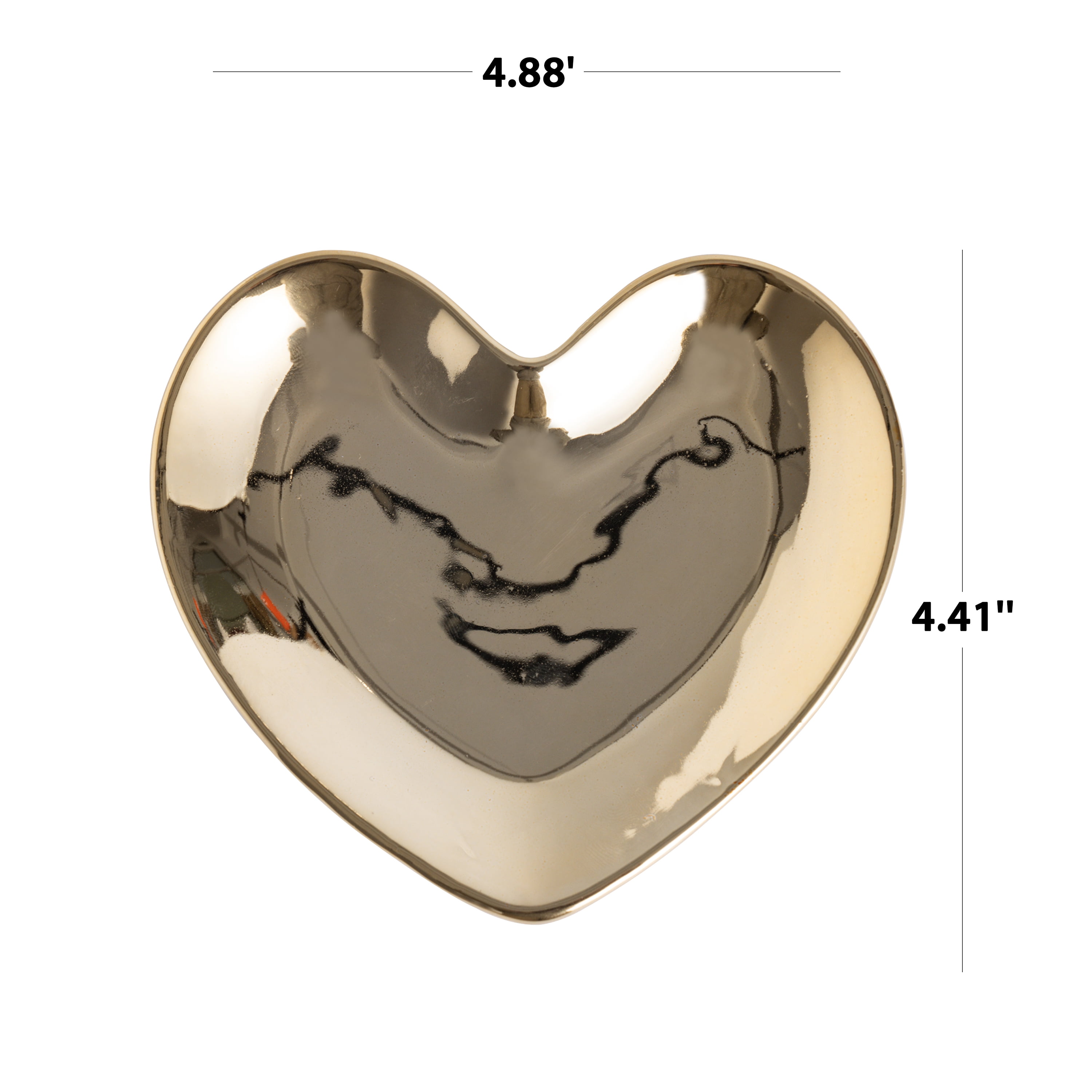 Mainstays Gold Ceramic Decorative Heart Tabletop Trinket Tray