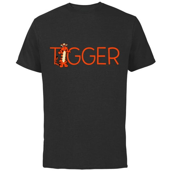 Disney Winnie the Pooh Tigger Classic Lettering - Short Sleeve Cotton T-Shirt for Adults - Customized-Black