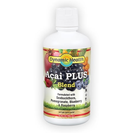 Dynamic Health Acai Plus Blend | With Seabuckthorn, Pomegranate, Raspberry & More | Vegetarian, No Gluten | 32oz, 32 Serv