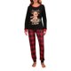 thumbnail image 2 of Pijama navideño a juego con estampado de alces: camisa de manga larga y pantalón a cuadros. Ropa de estar por casa suave., 2 of 9
