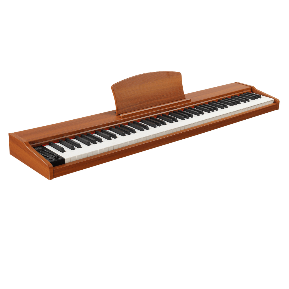 Tcbosik 88 Key Portable Semi-Weighted Digital Piano Keyboard with Headphone, MIDI Bluetooth, Triple Pedals and Other Accessories for Beginner, Walnut