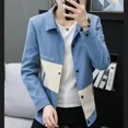 thumbnail image 3 of Chaquetas azules para hombre, trajes y blazers cortos negros para hombre, ropa masculina recortada, verano, vintage, diseñador de lujo, moda clásica 2024, 3 of 5
