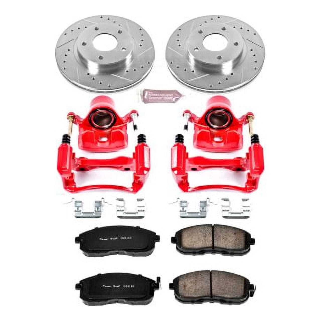 PowerStop Front Z23 Evolution Sport Brake Pad and Rotor Kit with Red Powder Coated Calipers Fits: INFINITI Select Models KC2280