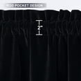 thumbnail image 5 of Shininglove Velvet Tier Curtains, Half Window Curtain for Bathroom, 26" W x 24" L, Black, 5 of 6