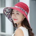 thumbnail image 4 of Women Anti-UV Foldable Wide Brim Sun Hat Beach Cap Bucket Hat Fisherman Cap NAVY BLUE, 4 of 8
