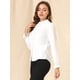 thumbnail image 4 of Blusa de Chifón Allegra K con Cuello Levantado y Volantes Manga Larga Blanco M, 4 of 6
