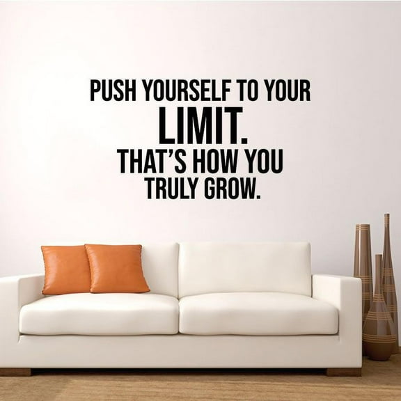 How You Truly Grow Quote Fitness Workout Success Motivation Quotes Wall Decals Healthy Lifestyle for Girls Boys Gym Home Sports Room Decor Vinyl Wall Art Stickers Decoration Size (27x30 inch)