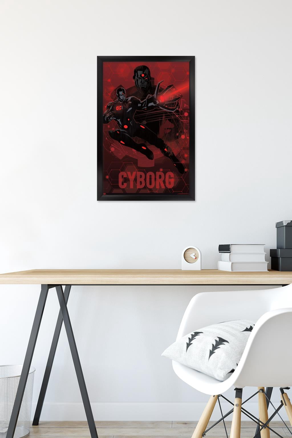 DC Comics: Dark Artistic - Cyborg Wall Poster, 14.725" x 22.375" Framed