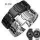 thumbnail image 2 of Correa de acero inoxidable para reloj Casio EF-550 EF-524, correa plateada de 22 mm, hebilla desplegable, pulsera de metal, cadena de reloj para hombre, 2 of 5