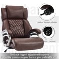 thumbnail image 6 of Big and Tall Office Chair 400lb with Lumbar Support, High Back Executive Leather Office Chair, Wide Computer Desk Chair with Tilt Lock and Swivel Rubber Wheels for Work, Study, Game, 6 of 9