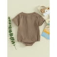 thumbnail image 4 of Bagilaanoe Newborn Baby Girl Boy Summer Rompers Short Sleeve Bodysuits 3M 6M 12M 18M Infant Casual One Piece Short Jumpsuit, 4 of 9