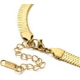 thumbnail image 3 of Real 18K Gold Plated 15.83 Inch 304 Stainless Steel Herringbone Chain Necklace 6.5mm Wide Ion Plating Adjustable Length Jewelry for Men Women, 3 of 3