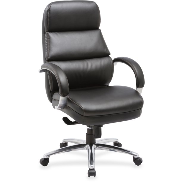 Lorell Leather Highback Chair, Black