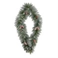 thumbnail image 4 of Nearly Natural 3ft. Holiday Christmas Geometric Diamond Frosted Wreath with Pinecones and 50 Warm White LED Lights, 4 of 5