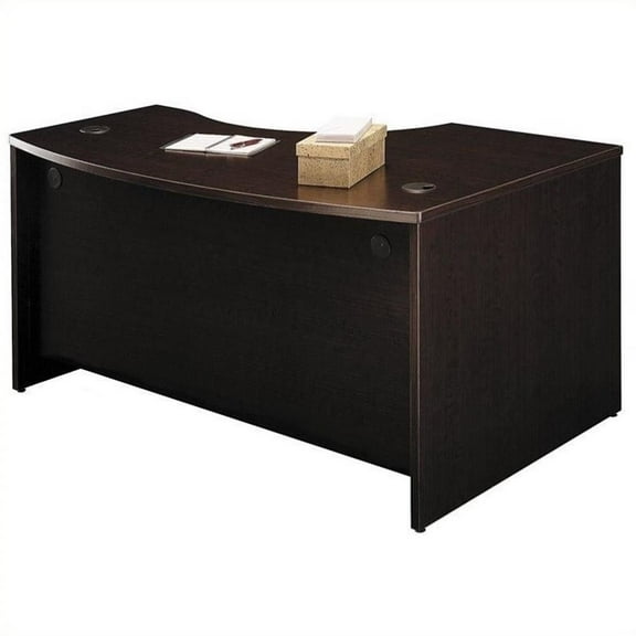 Scranton & Co 60 x 43 LH L Bow Desk in Mocha Cherry
