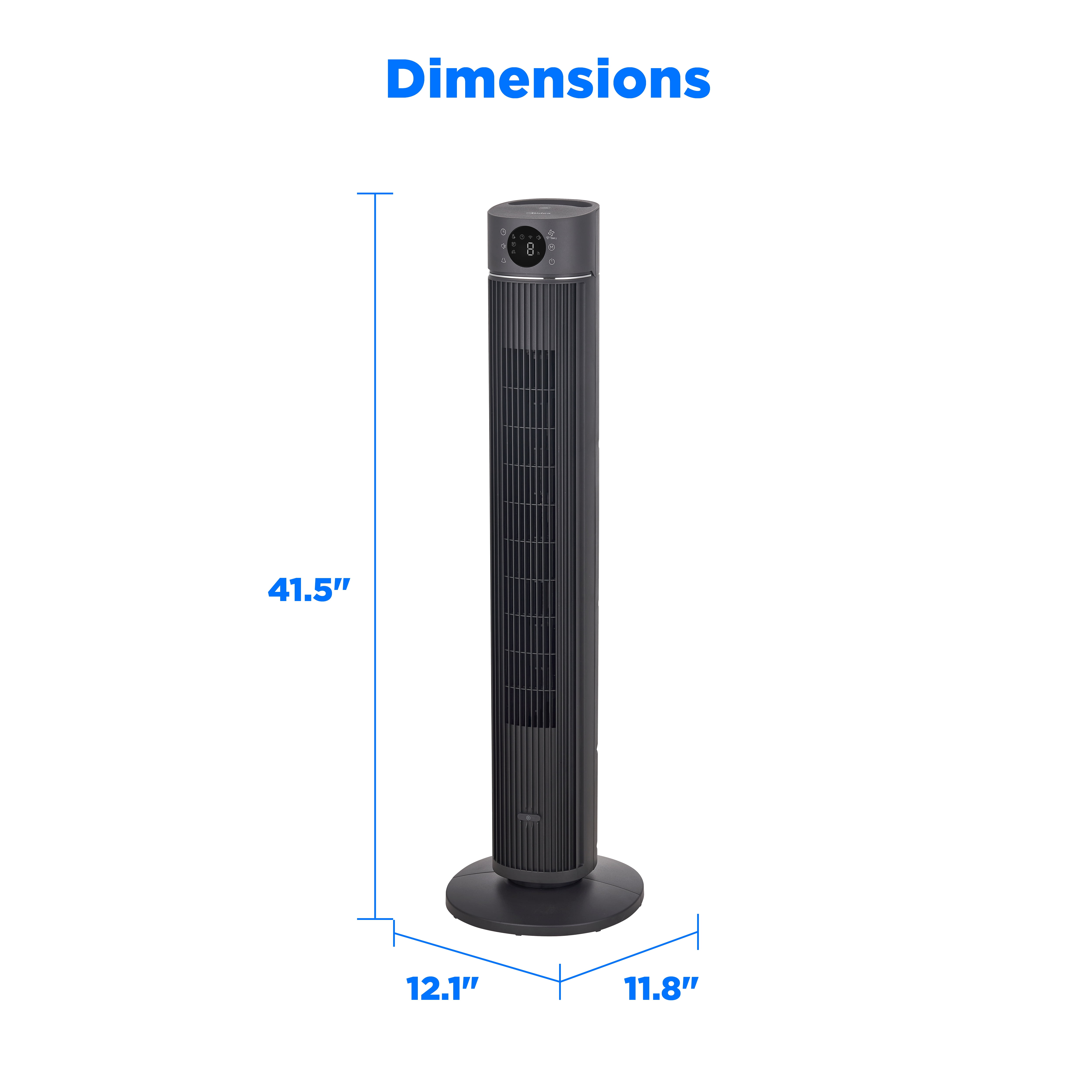 Midea 42-Inch Tower Fan Smart WiFi Enabled with 12 Speed Settings