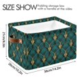 thumbnail image 4 of Yayeee 2 Pack Canvas Storage Basket with Handles for Shelves Fabric Bins Closet Organizer, Green Abstract Pattern, 4 of 8