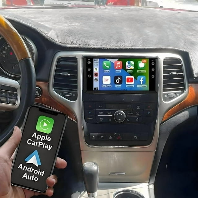 7-Inch IPS Touchscreen Car Radio | 4+64GB Android 13 For Jeep Grand Cherokee 2011 2012 2013 - CarPlay/Android Auto Ready with AHD Reverse Camera, FM, Bluetooth, SWC, GPS