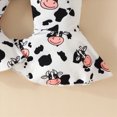 thumbnail image 4 of NOLDARES Baby Girls Fall Winter Outfits Print Romper Ribbed Flared Pants Clothes 3 Piece(Pink,0-3 M), 4 of 8