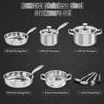 thumbnail image 2 of Juego de utensilios de cocina ASKSCICI de acero inoxidable, 16 piezas, plateado, 2 of 7
