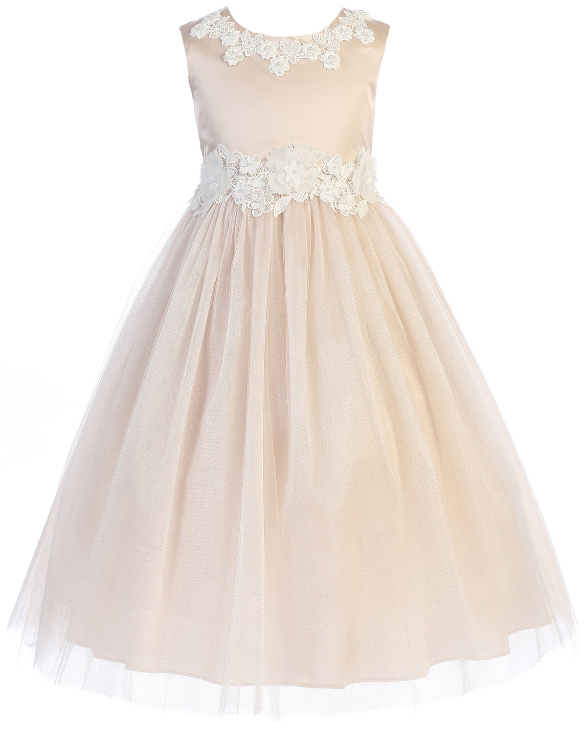 peach little girl dresses