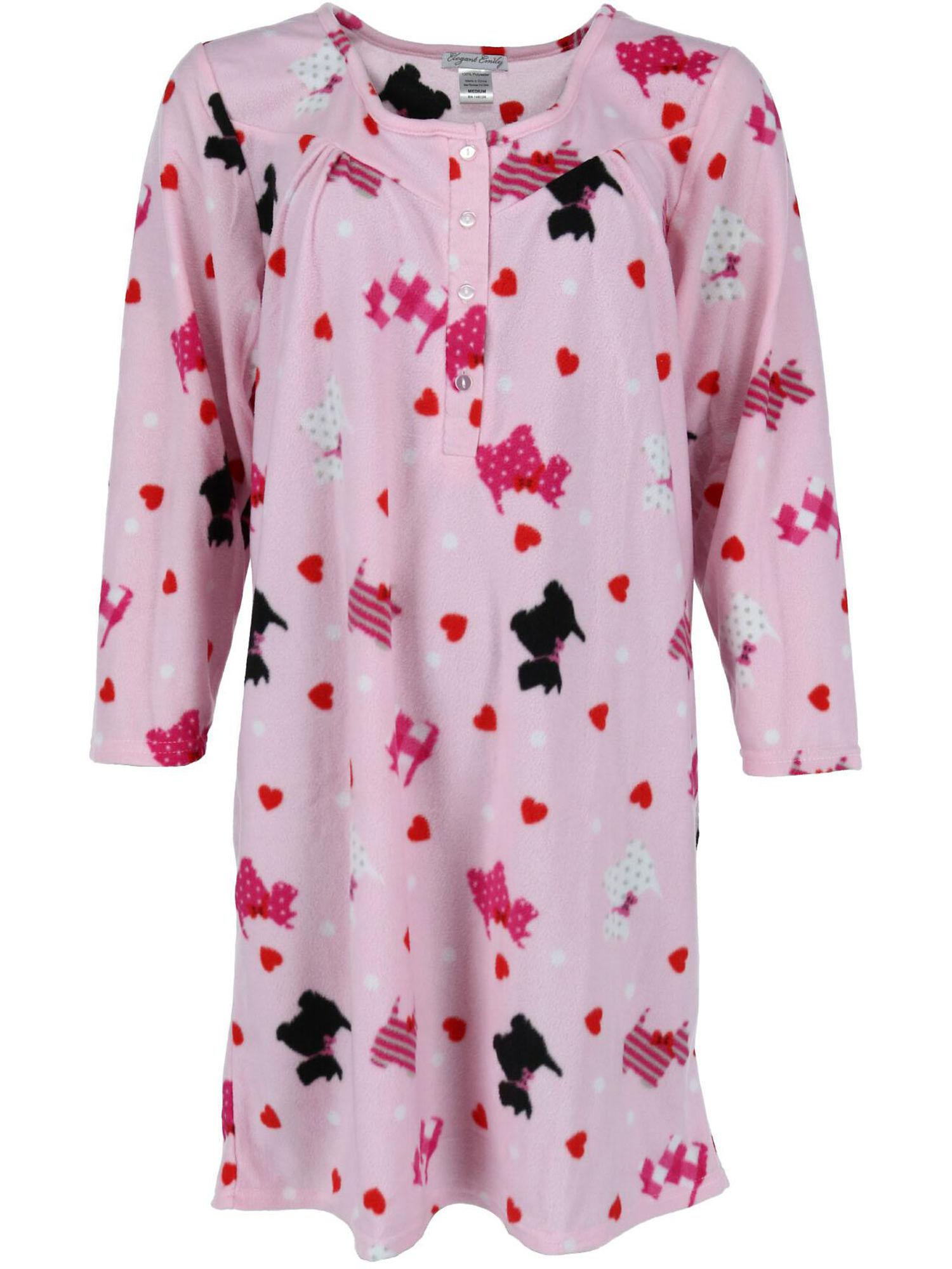 Elegant Emily Elegant Emily Novelty Pattern Long Nightgown (Women's