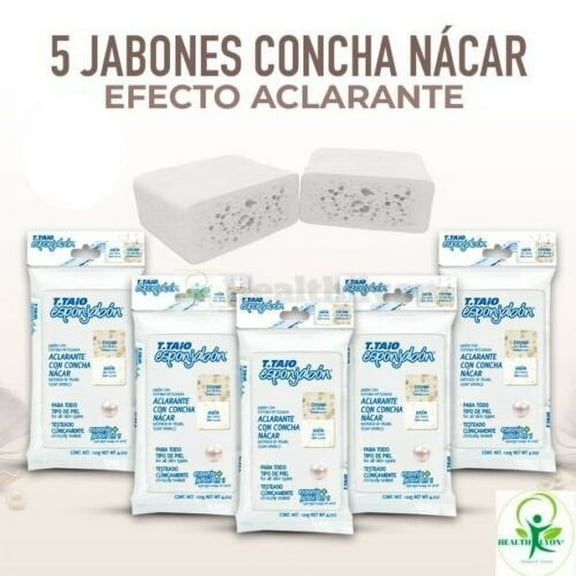 T.taio ESPONJABON Concha Nacar Mother of Pearl Soap Sponge, Ideal For All Skin Types (5Pack)