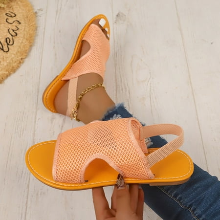 

Breathable Lightweight Mesh Slip-On Sandals - Soft And Comfortable Sports Slides For Women-38