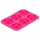 thumbnail image 5 of Molde para donas de 6 rejillas, molde redondo de silicona para pastel de chocolate, molde para pan, bandeja para hornear, accesorio, rojo rosa, 5 of 14