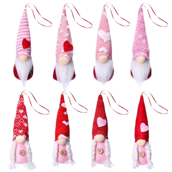 FOLOYORI Gnome Doll Hanging Decorations Assorted Color Non-Woven Fabric 8Pcs 6.7X2.4X2In