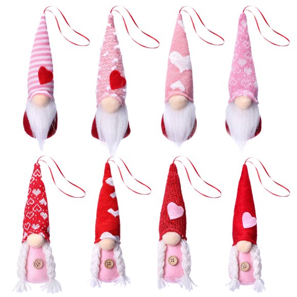 KAKOWELY 8 piezas de gnomos colgantes para San Valentín, muñecos de gnomo y elfo, regalo para el Día de San Valentín