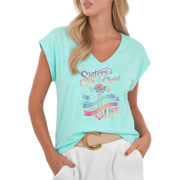 Cozymy Womens Best Friends Sisters Squad Graphic Tshirt V Neck Sleeveless Tshirt Graphic Tees Shirts Casual Summer Travel Style Tops S 5XL