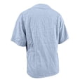 thumbnail image 6 of TrendOFT Womens Pullover Tops Solid Color Loose Fit Stand Collar Short Sleeve Casual Daily Soft Tops Light Blue XXXL, 6 of 6