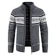 thumbnail image 5 of Cárdigan de punto grueso con forro polar para hombre, chaqueta tipo suéter con cremallera y cuello vertical para otoño e invierno, chaqueta con estampado de copos de nieve para hombre, 5 of 6