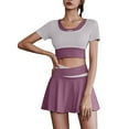 thumbnail image 2 of YHAJDS Women Summer Workout Set 2 Piece High Waist Yoga Skort with Built In Shorts Sports Bra Active, 2 of 5
