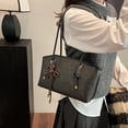 thumbnail image 7 of Yucurem Vintage Shoulder Bags for Women, Trendy Leather Hobo Handbag with Pendant for Work Travel (Black), 7 of 7