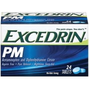 Excedrin PM: PM Tablets Pain Reliever/Nighttime Sleep-Aid Tablets, 24 Ct