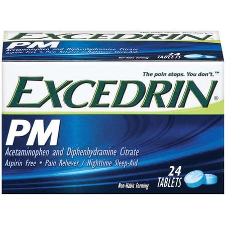 Excedrin PM: PM Tablets Pain Reliever/Nighttime Sleep-Aid Tablets, 24 Ct