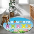 thumbnail image 3 of Easter Round Area Rug 3.3Ft Washable Circle Rugs for Dining Room Table, Spring Flora Colorful Eggs Botanical Pastoral Non-Slip Carpet Floor Mats Indoor Outdoor Carpet Runner Aesthetic Home Decor, 3 of 8